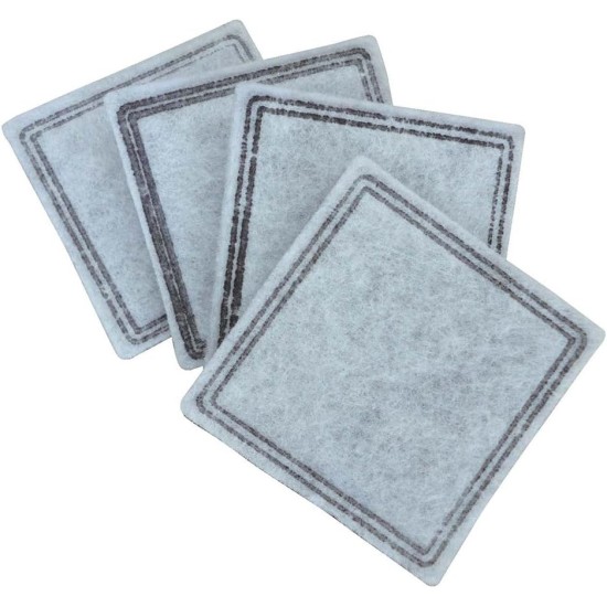 PetSafe Drinkwell Replacement Activated Carbon Filter for Stream and Cube Drinking Fountains, Made from Coconut Shells, Pack of 4 PetSafe Drinkwell Replacement Activated Carbon Filter for Stream and Cube Drinking Fountains, Made from Coconut Shells, Pack of 4