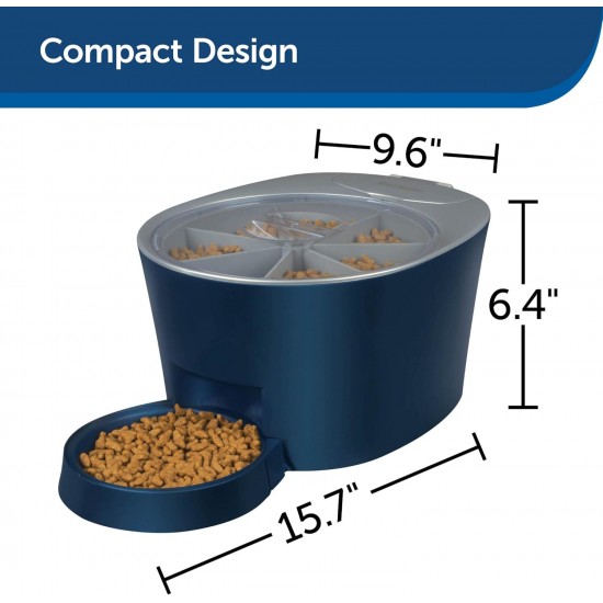 PetSafe Programmable Pet Feeder for 6 Meals, Automatic Feeder for Dogs and Cats, Dry or Semi-Moist Pet Food, Slow Feeding, Portion Control (6 PetSafe Programmable Pet Feeder for 6 Meals, Automatic Feeder for Dogs and Cats, Dry or Semi-Moist Pet Food, Slow Feeding, Portion Control (6