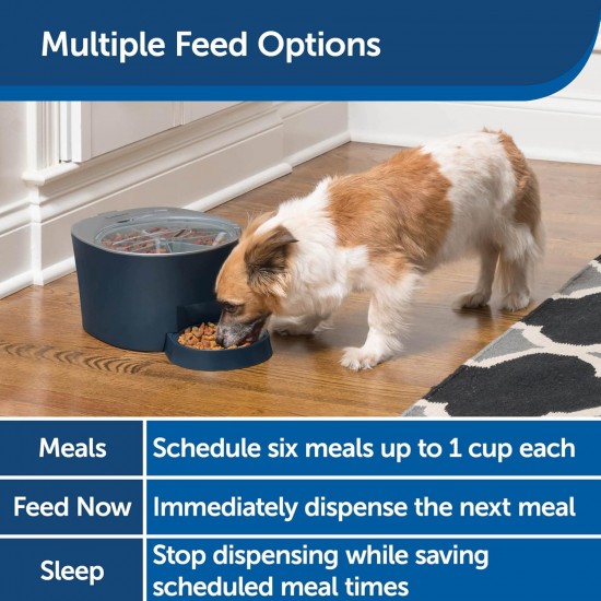 PetSafe Programmable Pet Feeder for 6 Meals, Automatic Feeder for Dogs and Cats, Dry or Semi-Moist Pet Food, Slow Feeding, Portion Control (6 PetSafe Programmable Pet Feeder for 6 Meals, Automatic Feeder for Dogs and Cats, Dry or Semi-Moist Pet Food, Slow Feeding, Portion Control (6