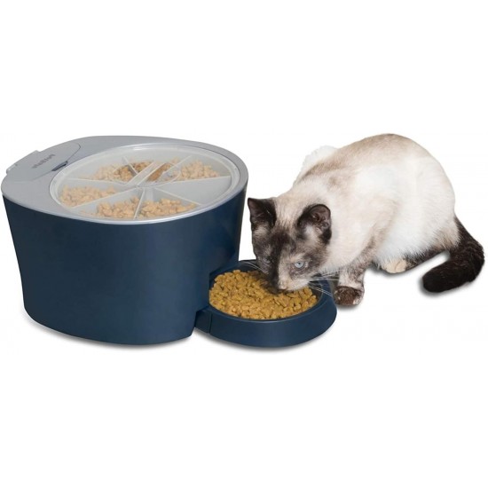 PetSafe Programmable Pet Feeder for 6 Meals, Automatic Feeder for Dogs and Cats, Dry or Semi-Moist Pet Food, Slow Feeding, Portion Control (6 PetSafe Programmable Pet Feeder for 6 Meals, Automatic Feeder for Dogs and Cats, Dry or Semi-Moist Pet Food, Slow Feeding, Portion Control (6