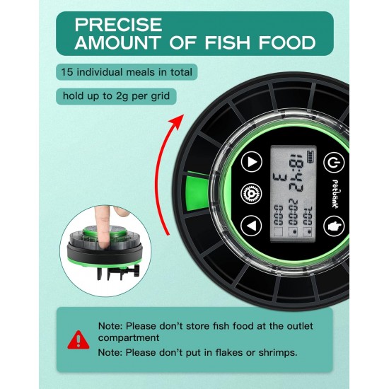 Petbank Automatic Feeder Aquarium Rechargeable Fish Feeder with Timer Feeder for Aquariums with USB Cable LCD Display Fish Feeder for Aquarium Fish Tank Petbank Automatic Feeder Aquarium Rechargeable Fish Feeder with Timer Feeder for Aquariums with USB Cable LCD Display Fish Feeder for Aquarium Fish Tank