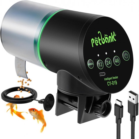 Petbank Automatic Feeder Aquarium Rechargeable Fish Feeder with Timer Feeder for Aquariums with USB Cable LCD Display Fish Feeder for Aquarium Fish Tank Petbank Automatic Feeder Aquarium Rechargeable Fish Feeder with Timer Feeder for Aquariums with USB Cable LCD Display Fish Feeder for Aquarium Fish Tank