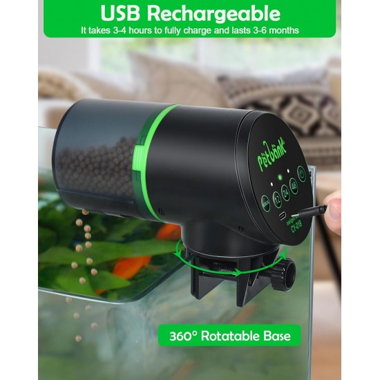 Petbank Automatic Feeder Aquarium Rechargeable Fish Feeder with Timer Feeder for Aquariums with USB Cable LCD Display Fish Feeder for Aquarium Fish Tank Petbank Automatic Feeder Aquarium Rechargeable Fish Feeder with Timer Feeder for Aquariums with USB Cable LCD Display Fish Feeder for Aquarium Fish Tank