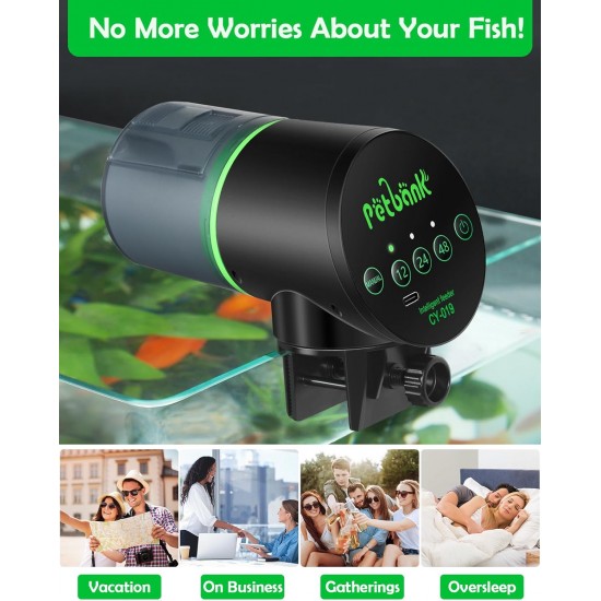Petbank Automatic Feeder Aquarium Rechargeable Fish Feeder with Timer Feeder for Aquariums with USB Cable LCD Display Fish Feeder for Aquarium Fish Tank Petbank Automatic Feeder Aquarium Rechargeable Fish Feeder with Timer Feeder for Aquariums with USB Cable LCD Display Fish Feeder for Aquarium Fish Tank