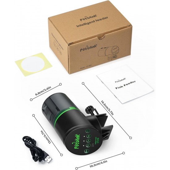 Petbank Automatic Feeder Aquarium Rechargeable Fish Feeder with Timer Feeder for Aquariums with USB Cable LCD Display Fish Feeder for Aquarium Fish Tank Petbank Automatic Feeder Aquarium Rechargeable Fish Feeder with Timer Feeder for Aquariums with USB Cable LCD Display Fish Feeder for Aquarium Fish Tank