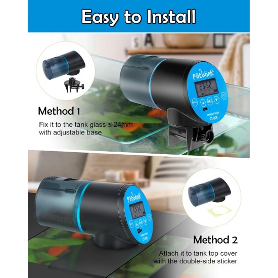Petbank Automatic Feeder Aquarium Rechargeable Fish Feeder with Timer Feeder for Aquariums with USB Cable LCD Display Fish Feeder for Aquarium Fish Tank Petbank Automatic Feeder Aquarium Rechargeable Fish Feeder with Timer Feeder for Aquariums with USB Cable LCD Display Fish Feeder for Aquarium Fish Tank