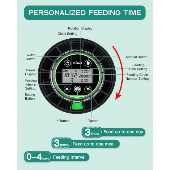 Petbank Automatic Feeder Aquarium Rechargeable Fish Feeder with Timer Feeder for Aquariums with USB Cable LCD Display Fish Feeder for Aquarium Fish Tank Petbank Automatic Feeder Aquarium Rechargeable Fish Feeder with Timer Feeder for Aquariums with USB Cable LCD Display Fish Feeder for Aquarium Fish Tank