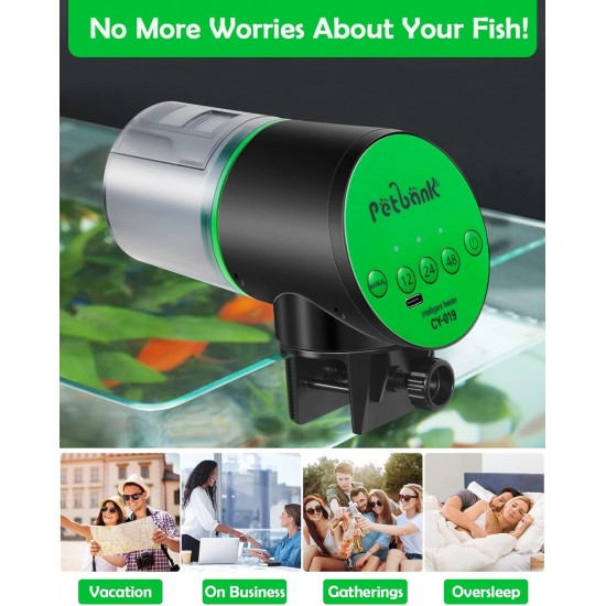 Petbank Automatic Feeder Aquarium Rechargeable Fish Feeder with Timer Feeder for Aquariums with USB Cable LCD Display Fish Feeder for Aquarium Fish Tank Petbank Automatic Feeder Aquarium Rechargeable Fish Feeder with Timer Feeder for Aquariums with USB Cable LCD Display Fish Feeder for Aquarium Fish Tank