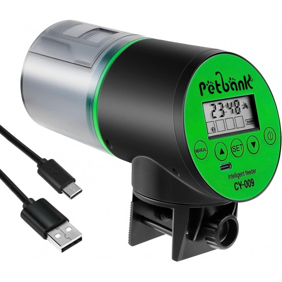 Petbank Automatic Feeder Aquarium Rechargeable Fish Feeder with Timer Feeder for Aquariums with USB Cable LCD Display Fish Feeder for Aquarium Fish Tank Petbank Automatic Feeder Aquarium Rechargeable Fish Feeder with Timer Feeder for Aquariums with USB Cable LCD Display Fish Feeder for Aquarium Fish Tank