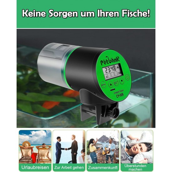 Petbank Automatic Feeder Aquarium Rechargeable Fish Feeder with Timer Feeder for Aquariums with USB Cable LCD Display Fish Feeder for Aquarium Fish Tank Petbank Automatic Feeder Aquarium Rechargeable Fish Feeder with Timer Feeder for Aquariums with USB Cable LCD Display Fish Feeder for Aquarium Fish Tank