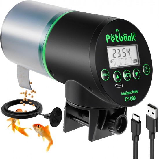 Petbank Automatic Feeder Aquarium Rechargeable Fish Feeder with Timer Feeder for Aquariums with USB Cable LCD Display Fish Feeder for Aquarium Fish Tank Petbank Automatic Feeder Aquarium Rechargeable Fish Feeder with Timer Feeder for Aquariums with USB Cable LCD Display Fish Feeder for Aquarium Fish Tank