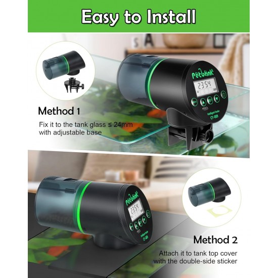 Petbank Automatic Feeder Aquarium Rechargeable Fish Feeder with Timer Feeder for Aquariums with USB Cable LCD Display Fish Feeder for Aquarium Fish Tank Petbank Automatic Feeder Aquarium Rechargeable Fish Feeder with Timer Feeder for Aquariums with USB Cable LCD Display Fish Feeder for Aquarium Fish Tank