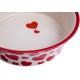 Petface Red Hearts Flared Ceramic Bowl for Cats Petface Red Hearts Flared Ceramic Bowl for Cats