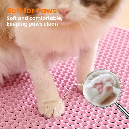 Petinstinct Cat Litter Tray Mat, 75 x 55 cm, Extra Large Cat Litter Mat, Double Layer Design of Honeycomb Mat, Waterproof and Durable, Cat Litter Tray Underlay, Brown Petinstinct Cat Litter Tray Mat, 75 x 55 cm, Extra Large Cat Litter Mat, Double Layer Design of Honeycomb Mat, Waterproof and Durable, Cat Litter Tray Underlay, Brown