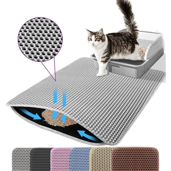Petinstinct Cat Litter Tray Mat, 75 x 55 cm, Extra Large Cat Litter Mat, Double Layer Design of Honeycomb Mat, Waterproof and Durable, Cat Litter Tray Underlay, Brown Petinstinct Cat Litter Tray Mat, 75 x 55 cm, Extra Large Cat Litter Mat, Double Layer Design of Honeycomb Mat, Waterproof and Durable, Cat Litter Tray Underlay, Brown