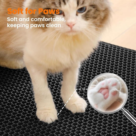 Petinstinct Cat Litter Tray Mat, 75 x 55 cm, Extra Large Cat Litter Mat, Double Layer Design of Honeycomb Mat, Waterproof and Durable, Cat Litter Tray Underlay, Brown Petinstinct Cat Litter Tray Mat, 75 x 55 cm, Extra Large Cat Litter Mat, Double Layer Design of Honeycomb Mat, Waterproof and Durable, Cat Litter Tray Underlay, Brown
