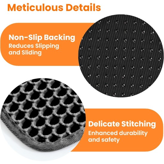 Petinstinct Cat Litter Tray Mat, 75 x 55 cm, Extra Large Cat Litter Mat, Double Layer Design of Honeycomb Mat, Waterproof and Durable, Cat Litter Tray Underlay, Brown Petinstinct Cat Litter Tray Mat, 75 x 55 cm, Extra Large Cat Litter Mat, Double Layer Design of Honeycomb Mat, Waterproof and Durable, Cat Litter Tray Underlay, Brown