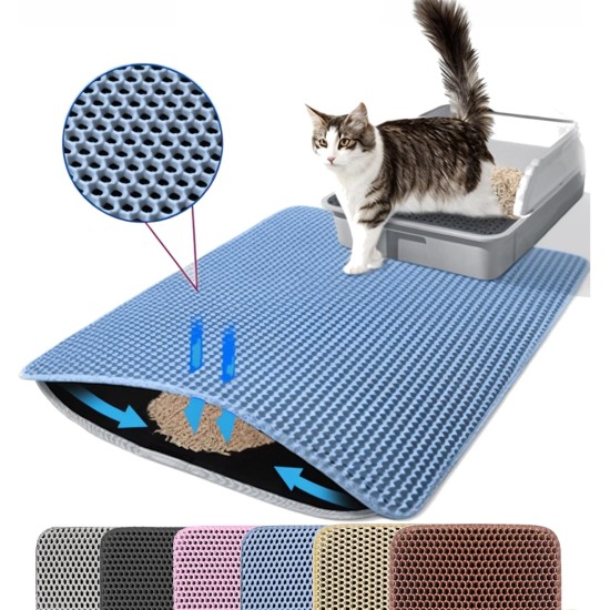 Petinstinct Cat Litter Tray Mat, 75 x 55 cm, Extra Large Cat Litter Mat, Double Layer Design of Honeycomb Mat, Waterproof and Durable, Cat Litter Tray Underlay, Brown Petinstinct Cat Litter Tray Mat, 75 x 55 cm, Extra Large Cat Litter Mat, Double Layer Design of Honeycomb Mat, Waterproof and Durable, Cat Litter Tray Underlay, Brown