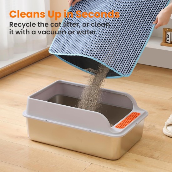 Petinstinct Cat Litter Tray Mat, 75 x 55 cm, Extra Large Cat Litter Mat, Double Layer Design of Honeycomb Mat, Waterproof and Durable, Cat Litter Tray Underlay, Brown Petinstinct Cat Litter Tray Mat, 75 x 55 cm, Extra Large Cat Litter Mat, Double Layer Design of Honeycomb Mat, Waterproof and Durable, Cat Litter Tray Underlay, Brown