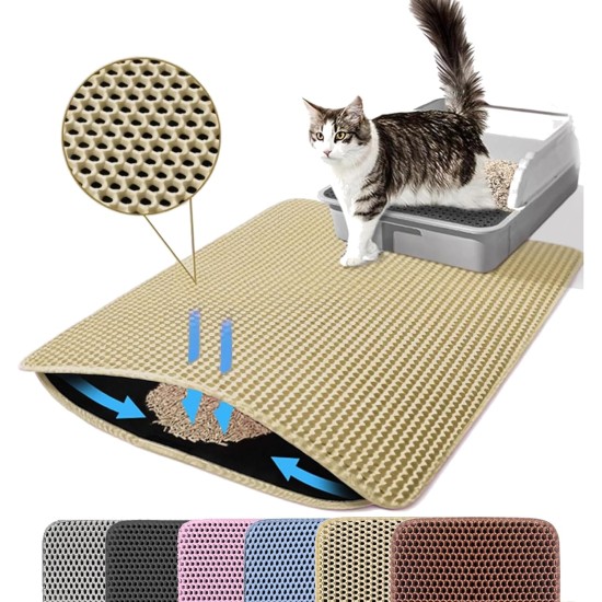 Petinstinct Cat Litter Tray Mat, 75 x 55 cm, Extra Large Cat Litter Mat, Double Layer Design of Honeycomb Mat, Waterproof and Durable, Cat Litter Tray Underlay, Brown Petinstinct Cat Litter Tray Mat, 75 x 55 cm, Extra Large Cat Litter Mat, Double Layer Design of Honeycomb Mat, Waterproof and Durable, Cat Litter Tray Underlay, Brown