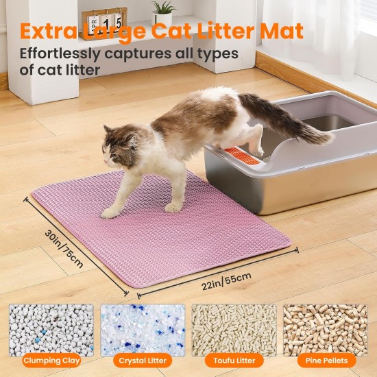 Petinstinct Cat Litter Tray Mat, 75 x 55 cm, Extra Large Cat Litter Mat, Double Layer Design of Honeycomb Mat, Waterproof and Durable, Cat Litter Tray Underlay, Brown Petinstinct Cat Litter Tray Mat, 75 x 55 cm, Extra Large Cat Litter Mat, Double Layer Design of Honeycomb Mat, Waterproof and Durable, Cat Litter Tray Underlay, Brown