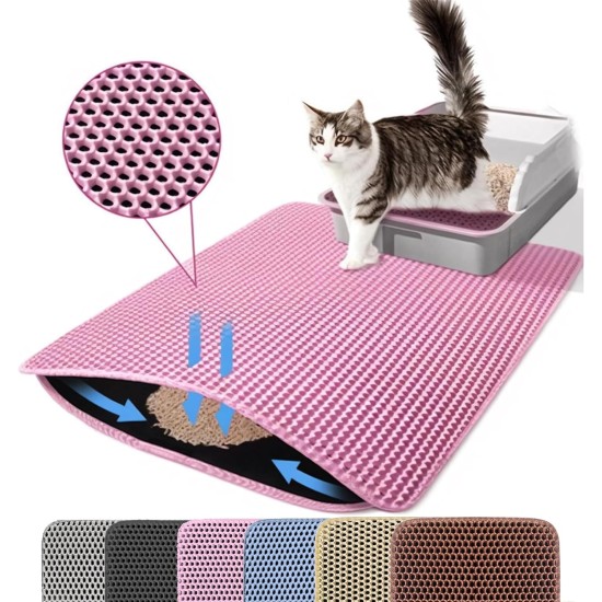 Petinstinct Cat Litter Tray Mat, 75 x 55 cm, Extra Large Cat Litter Mat, Double Layer Design of Honeycomb Mat, Waterproof and Durable, Cat Litter Tray Underlay, Brown Petinstinct Cat Litter Tray Mat, 75 x 55 cm, Extra Large Cat Litter Mat, Double Layer Design of Honeycomb Mat, Waterproof and Durable, Cat Litter Tray Underlay, Brown