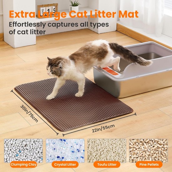 Petinstinct Cat Litter Tray Mat, 75 x 55 cm, Large Double Layer Cat Litter Tray Underlay, Waterproof, Durable Design, Honeycomb Cat Litter Mat, Cat Litter Tray Mat, XL, Purple Petinstinct Cat Litter Tray Mat, 75 x 55 cm, Large Double Layer Cat Litter Tray Underlay, Waterproof, Durable Design, Honeycomb Cat Litter Mat, Cat Litter Tray Mat, XL, Purple