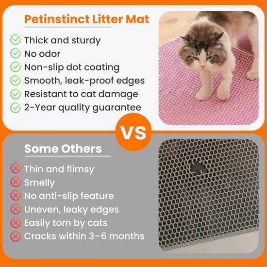 Petinstinct Cat Litter Tray Mat, 75 x 55 cm, Large Double Layer Cat Litter Tray Underlay, Waterproof, Durable Design, Honeycomb Cat Litter Mat, Cat Litter Tray Mat, XL, Purple Petinstinct Cat Litter Tray Mat, 75 x 55 cm, Large Double Layer Cat Litter Tray Underlay, Waterproof, Durable Design, Honeycomb Cat Litter Mat, Cat Litter Tray Mat, XL, Purple