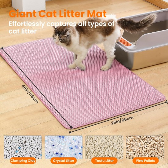Petinstinct Cat Litter Tray Mat, 75 x 55 cm, Large Double Layer Cat Litter Tray Underlay, Waterproof, Durable Design, Honeycomb Cat Litter Mat, Cat Litter Tray Mat, XL, Purple Petinstinct Cat Litter Tray Mat, 75 x 55 cm, Large Double Layer Cat Litter Tray Underlay, Waterproof, Durable Design, Honeycomb Cat Litter Mat, Cat Litter Tray Mat, XL, Purple