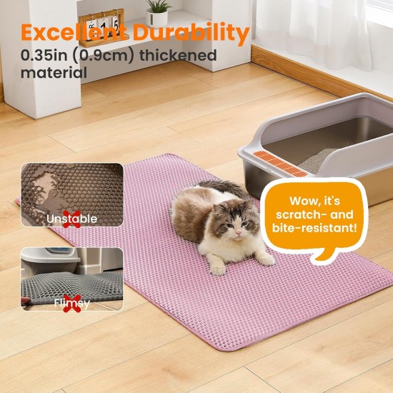Petinstinct Cat Litter Tray Mat, 75 x 55 cm, Large Double Layer Cat Litter Tray Underlay, Waterproof, Durable Design, Honeycomb Cat Litter Mat, Cat Litter Tray Mat, XL, Purple Petinstinct Cat Litter Tray Mat, 75 x 55 cm, Large Double Layer Cat Litter Tray Underlay, Waterproof, Durable Design, Honeycomb Cat Litter Mat, Cat Litter Tray Mat, XL, Purple