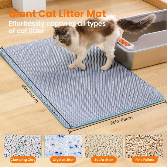 Petinstinct Cat Litter Tray Mat, 75 x 55 cm, Large Double Layer Cat Litter Tray Underlay, Waterproof, Durable Design, Honeycomb Cat Litter Mat, Cat Litter Tray Mat, XL, Purple Petinstinct Cat Litter Tray Mat, 75 x 55 cm, Large Double Layer Cat Litter Tray Underlay, Waterproof, Durable Design, Honeycomb Cat Litter Mat, Cat Litter Tray Mat, XL, Purple
