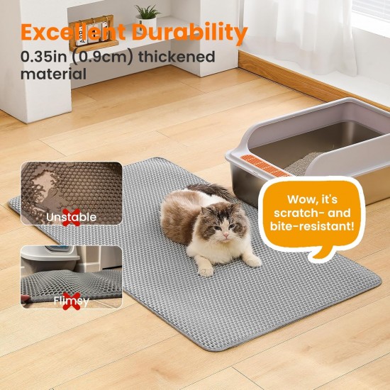 Petinstinct Cat Litter Tray Mat, 75 x 55 cm, Large Double Layer Cat Litter Tray Underlay, Waterproof, Durable Design, Honeycomb Cat Litter Mat, Cat Litter Tray Mat, XL, Purple Petinstinct Cat Litter Tray Mat, 75 x 55 cm, Large Double Layer Cat Litter Tray Underlay, Waterproof, Durable Design, Honeycomb Cat Litter Mat, Cat Litter Tray Mat, XL, Purple