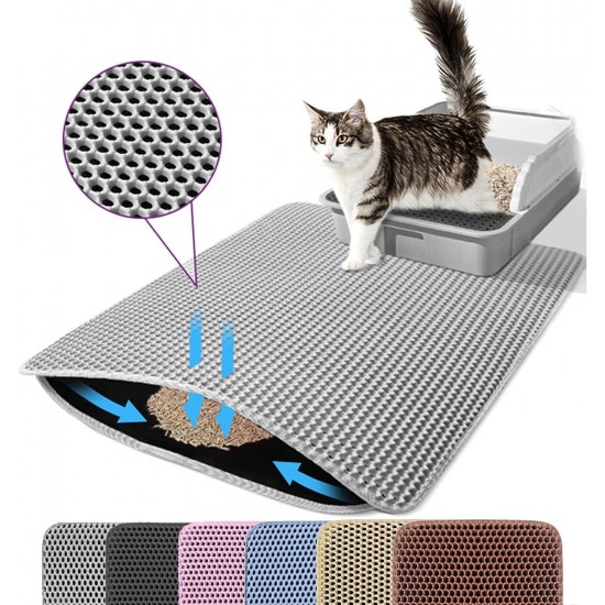 Petinstinct Cat Litter Tray Mat, 75 x 55 cm, Large Double Layer Cat Litter Tray Underlay, Waterproof, Durable Design, Honeycomb Cat Litter Mat, Cat Litter Tray Mat, XL, Purple Petinstinct Cat Litter Tray Mat, 75 x 55 cm, Large Double Layer Cat Litter Tray Underlay, Waterproof, Durable Design, Honeycomb Cat Litter Mat, Cat Litter Tray Mat, XL, Purple