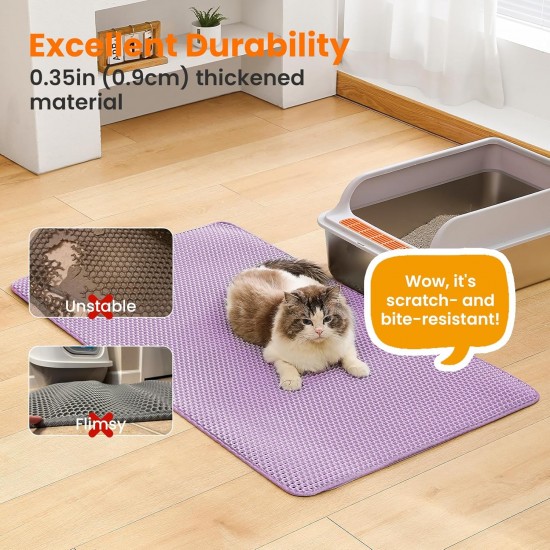 Petinstinct Cat Litter Tray Mat, 75 x 55 cm, Large Double Layer Cat Litter Tray Underlay, Waterproof, Durable Design, Honeycomb Cat Litter Mat, Cat Litter Tray Mat, XL, Purple Petinstinct Cat Litter Tray Mat, 75 x 55 cm, Large Double Layer Cat Litter Tray Underlay, Waterproof, Durable Design, Honeycomb Cat Litter Mat, Cat Litter Tray Mat, XL, Purple