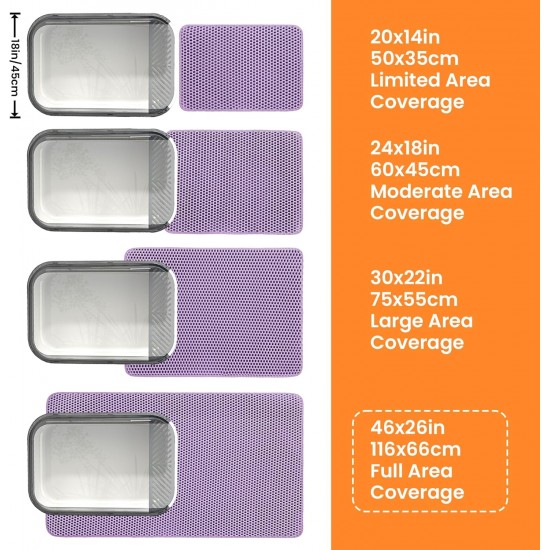 Petinstinct Cat Litter Tray Mat, 75 x 55 cm, Large Double Layer Cat Litter Tray Underlay, Waterproof, Durable Design, Honeycomb Cat Litter Mat, Cat Litter Tray Mat, XL, Purple Petinstinct Cat Litter Tray Mat, 75 x 55 cm, Large Double Layer Cat Litter Tray Underlay, Waterproof, Durable Design, Honeycomb Cat Litter Mat, Cat Litter Tray Mat, XL, Purple