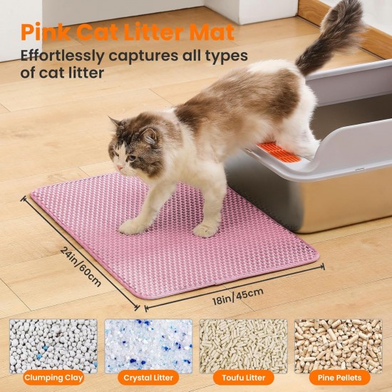 Petinstinct Cat Litter Tray Mat, 75 x 55 cm, Large Double Layer Cat Litter Tray Underlay, Waterproof, Durable Design, Honeycomb Cat Litter Mat, Cat Litter Tray Mat, XL, Purple Petinstinct Cat Litter Tray Mat, 75 x 55 cm, Large Double Layer Cat Litter Tray Underlay, Waterproof, Durable Design, Honeycomb Cat Litter Mat, Cat Litter Tray Mat, XL, Purple