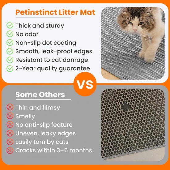 Petinstinct Cat Litter Tray Mat, 75 x 55 cm, Large Double Layer Cat Litter Tray Underlay, Waterproof, Durable Design, Honeycomb Cat Litter Mat, Cat Litter Tray Mat, XL, Purple Petinstinct Cat Litter Tray Mat, 75 x 55 cm, Large Double Layer Cat Litter Tray Underlay, Waterproof, Durable Design, Honeycomb Cat Litter Mat, Cat Litter Tray Mat, XL, Purple