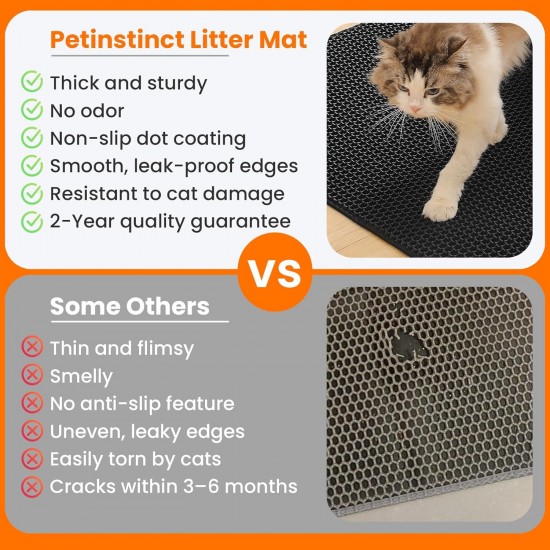 Petinstinct Cat Litter Tray Mat, 75 x 55 cm, Large Double Layer Cat Litter Tray Underlay, Waterproof, Durable Design, Honeycomb Cat Litter Mat, Cat Litter Tray Mat, XL, Purple Petinstinct Cat Litter Tray Mat, 75 x 55 cm, Large Double Layer Cat Litter Tray Underlay, Waterproof, Durable Design, Honeycomb Cat Litter Mat, Cat Litter Tray Mat, XL, Purple