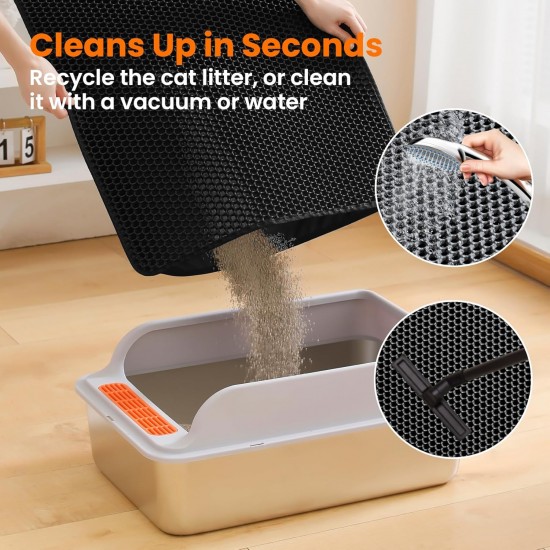 Petinstinct Cat Litter Tray Mat, 75 x 55 cm, Large Double Layer Cat Litter Tray Underlay, Waterproof, Durable Design, Honeycomb Cat Litter Mat, Cat Litter Tray Mat, XL, Purple Petinstinct Cat Litter Tray Mat, 75 x 55 cm, Large Double Layer Cat Litter Tray Underlay, Waterproof, Durable Design, Honeycomb Cat Litter Mat, Cat Litter Tray Mat, XL, Purple