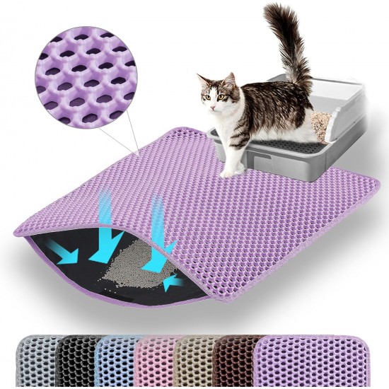 Petinstinct Cat Litter Tray Mat, 75 x 55 cm, Large Double Layer Cat Litter Tray Underlay, Waterproof, Durable Design, Honeycomb Cat Litter Mat, Cat Litter Tray Mat, XL, Purple Petinstinct Cat Litter Tray Mat, 75 x 55 cm, Large Double Layer Cat Litter Tray Underlay, Waterproof, Durable Design, Honeycomb Cat Litter Mat, Cat Litter Tray Mat, XL, Purple