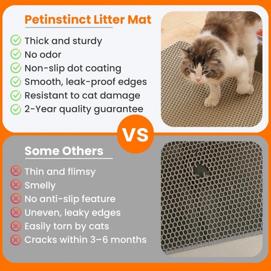 Petinstinct Cat Litter Tray Mat, 75 x 55 cm, Large Double Layer Cat Litter Tray Underlay, Waterproof, Durable Design, Honeycomb Cat Litter Mat, Cat Litter Tray Mat, XL, Purple Petinstinct Cat Litter Tray Mat, 75 x 55 cm, Large Double Layer Cat Litter Tray Underlay, Waterproof, Durable Design, Honeycomb Cat Litter Mat, Cat Litter Tray Mat, XL, Purple