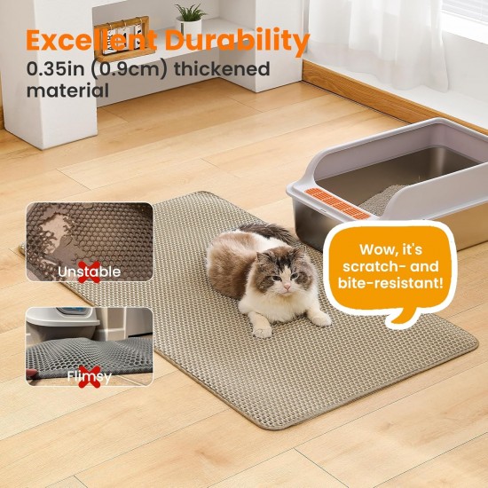 Petinstinct Cat Litter Tray Mat, 75 x 55 cm, Large Double Layer Cat Litter Tray Underlay, Waterproof, Durable Design, Honeycomb Cat Litter Mat, Cat Litter Tray Mat, XL, Purple Petinstinct Cat Litter Tray Mat, 75 x 55 cm, Large Double Layer Cat Litter Tray Underlay, Waterproof, Durable Design, Honeycomb Cat Litter Mat, Cat Litter Tray Mat, XL, Purple