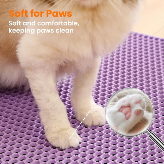 Petinstinct Cat Litter Tray Mat, 75 x 55 cm, Large Double Layer Cat Litter Tray Underlay, Waterproof, Durable Design, Honeycomb Cat Litter Mat, Cat Litter Tray Mat, XL, Purple Petinstinct Cat Litter Tray Mat, 75 x 55 cm, Large Double Layer Cat Litter Tray Underlay, Waterproof, Durable Design, Honeycomb Cat Litter Mat, Cat Litter Tray Mat, XL, Purple
