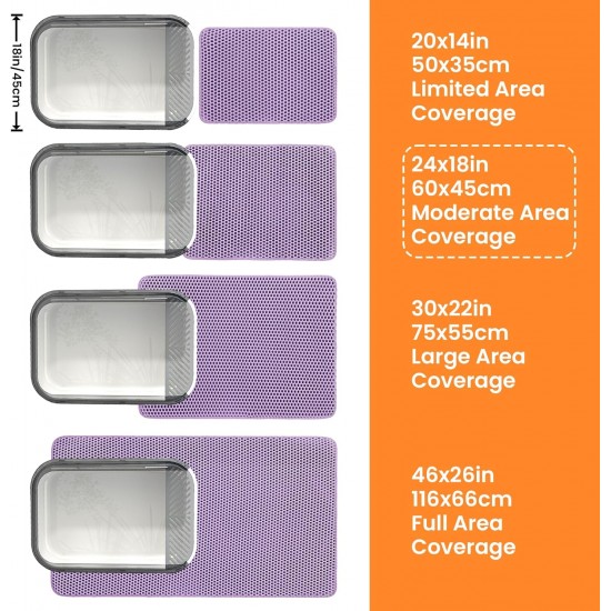 Petinstinct Cat Litter Tray Mat, 75 x 55 cm, Large Double Layer Cat Litter Tray Underlay, Waterproof, Durable Design, Honeycomb Cat Litter Mat, Cat Litter Tray Mat, XL, Purple Petinstinct Cat Litter Tray Mat, 75 x 55 cm, Large Double Layer Cat Litter Tray Underlay, Waterproof, Durable Design, Honeycomb Cat Litter Mat, Cat Litter Tray Mat, XL, Purple