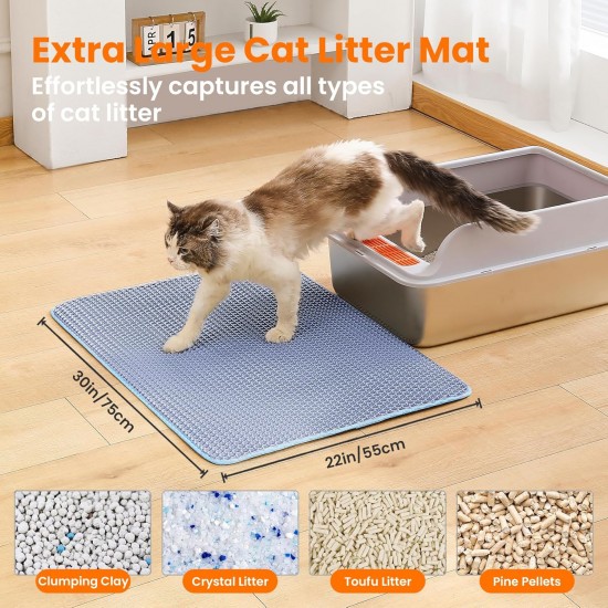 Petinstinct Cat Litter Tray Mat, 75 x 55 cm, Large Double Layer Cat Litter Tray Underlay, Waterproof, Durable Design, Honeycomb Cat Litter Mat, Cat Litter Tray Mat, XL, Purple Petinstinct Cat Litter Tray Mat, 75 x 55 cm, Large Double Layer Cat Litter Tray Underlay, Waterproof, Durable Design, Honeycomb Cat Litter Mat, Cat Litter Tray Mat, XL, Purple