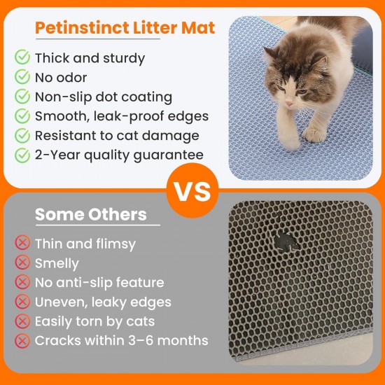 Petinstinct Cat Litter Tray Mat, 75 x 55 cm, Large Double Layer Cat Litter Tray Underlay, Waterproof, Durable Design, Honeycomb Cat Litter Mat, Cat Litter Tray Mat, XL, Purple Petinstinct Cat Litter Tray Mat, 75 x 55 cm, Large Double Layer Cat Litter Tray Underlay, Waterproof, Durable Design, Honeycomb Cat Litter Mat, Cat Litter Tray Mat, XL, Purple