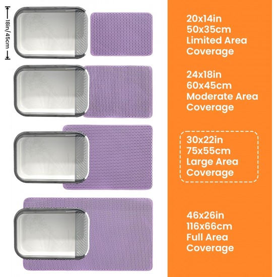 Petinstinct Cat Litter Tray Mat, 75 x 55 cm, Large Double Layer Cat Litter Tray Underlay, Waterproof, Durable Design, Honeycomb Cat Litter Mat, Cat Litter Tray Mat, XL, Purple Petinstinct Cat Litter Tray Mat, 75 x 55 cm, Large Double Layer Cat Litter Tray Underlay, Waterproof, Durable Design, Honeycomb Cat Litter Mat, Cat Litter Tray Mat, XL, Purple