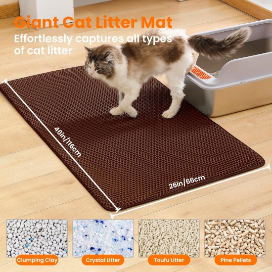Petinstinct Cat Litter Tray Mat, 75 x 55 cm, Large Double Layer Cat Litter Tray Underlay, Waterproof, Durable Design, Honeycomb Cat Litter Mat, Cat Litter Tray Mat, XL, Purple Petinstinct Cat Litter Tray Mat, 75 x 55 cm, Large Double Layer Cat Litter Tray Underlay, Waterproof, Durable Design, Honeycomb Cat Litter Mat, Cat Litter Tray Mat, XL, Purple