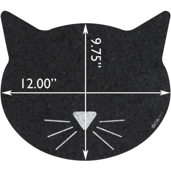 Petmat Recyl Rbr Black Cat Face Petmat Recyl Rbr Black Cat Face