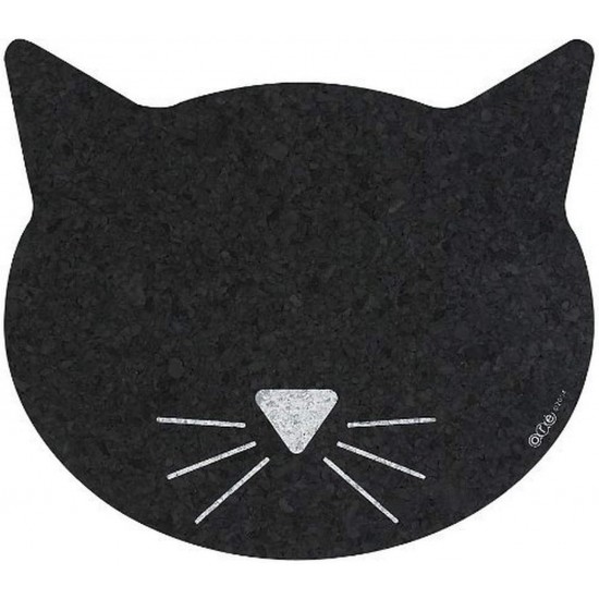 Petmat Recyl Rbr Black Cat Face Petmat Recyl Rbr Black Cat Face